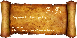 Papesch Gergely névjegykártya